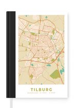 Notitieboek - Schrijfboek - Stadskaart - Tilburg - Vintage - Notitieboekje klein - A5 formaat - Schrijfblok - Plattegrond