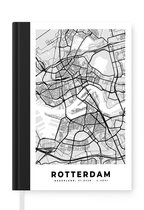 Carnet - Carnet d'écriture - Plan de la ville - Rotterdam - Grijs - Wit - Carnet - Format A5 - Bloc-notes - Carte