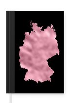 Notitieboek - Schrijfboek - Kaart - Duitsland - Roze - Notitieboekje klein - A5 formaat - Schrijfblok
