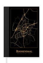 Notitieboek - Schrijfboek - Kaart - Roosendaal - Nederland - Goud - Zwart - Notitieboekje klein - A5 formaat - Schrijfblok