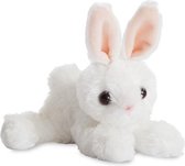 Pluche witte konijn/haas knuffel 20 cm - Konijnen/hazen bosdieren knuffels - Speelgoed voor peuters/kinderen