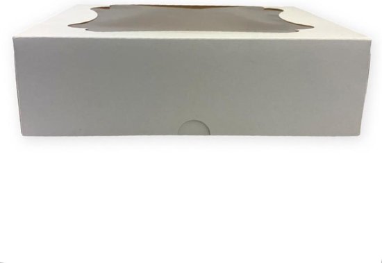 Hoge taartdoos met venster wit 40x40x30 cm – 25 stuks