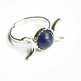 Wellness-House | Maan Ring Lapis Lazuli | Wicca Ring | Ring Met Edelsteen | Lapis Lazuli | Maangodin | In Maat Verstelbaar | Wicca | Zen Sieraad