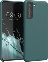 kwmobile telefoonhoesje geschikt voor Samsung Galaxy S21 - Hoesje met siliconen coating - Smartphone case in blauwgroen