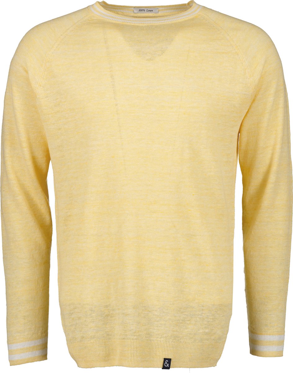 Colours & Sons Pullover - Modern Fit - Geel - 3XL Grote Maten