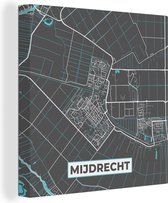 Peinture sur toile Mijdrecht - Carte - Plan de la ville - Plan d'étage - 50x50 cm - Décoration murale