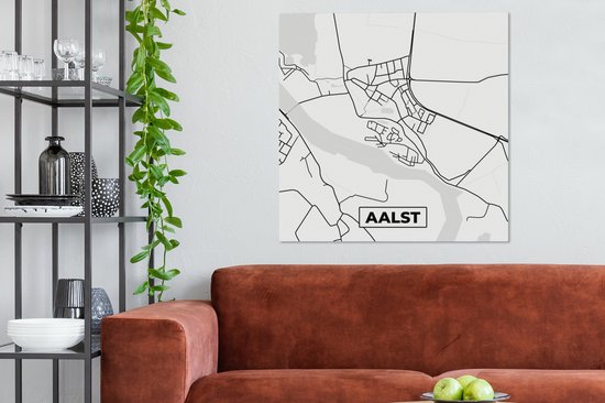 Peinture sur Toile Carte - Alost - Carte - Plan de Ville - 90x90 cm - Décoration murale