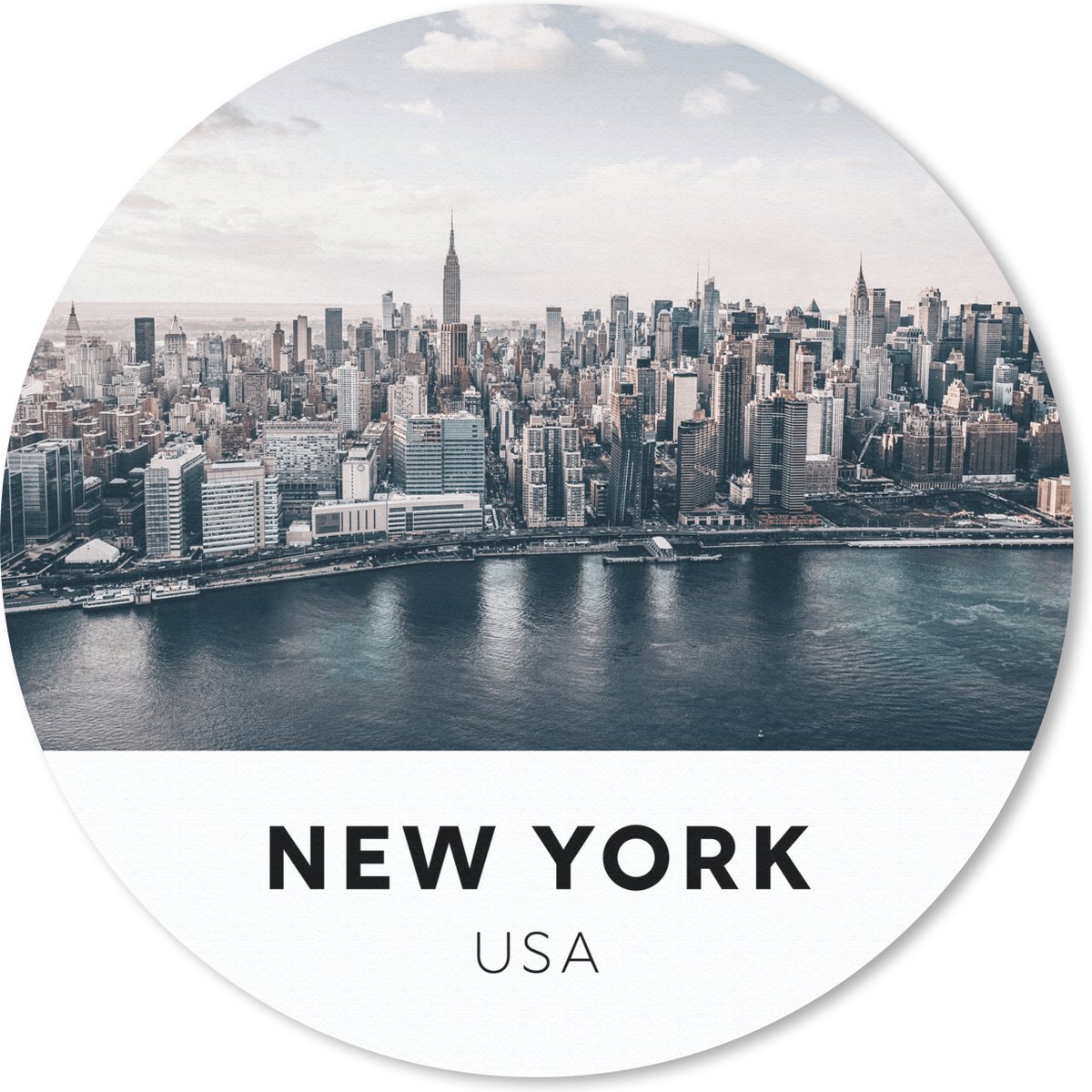Muismat rond 40x40 cm - Mousepad New York - Verenigde Staten - Huizen - Ronde muismatten
