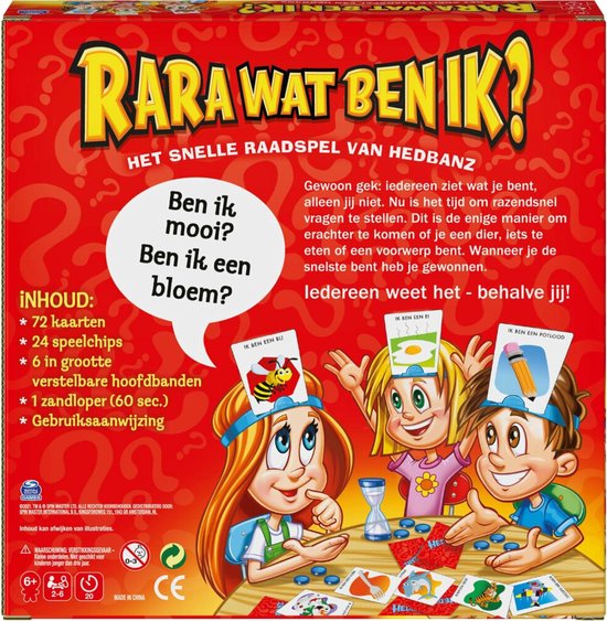 Gezelschapsspel: Spinmaster Kinderspel Rara Wat Ben Ik?, uitgegeven door Spin Master
