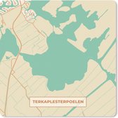 Muismat Klein - Friesland - Terkaplesterpoelen - Kaart - Plattegrond - Stadskaart - 20x20 cm