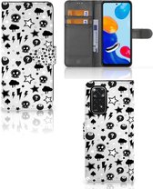 Telefoonhoesje Xiaomi Redmi Note 11/11S Wallet Book Case met Pasjeshouder Silver Punk
