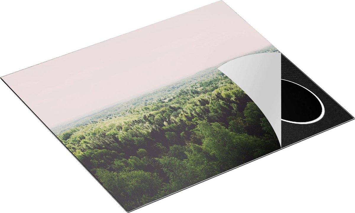 Chefcare Inductie Beschermer Eindeloze Bos met Groene Bomen - 59x52 cm - Afdekplaat Inductie - Kookplaat Beschermer - Inductie Mat