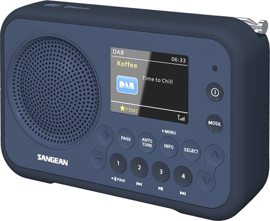 Sangean - DPR-76BT, draagbare radio DAB+/FM/bluetooth, donkerblauw