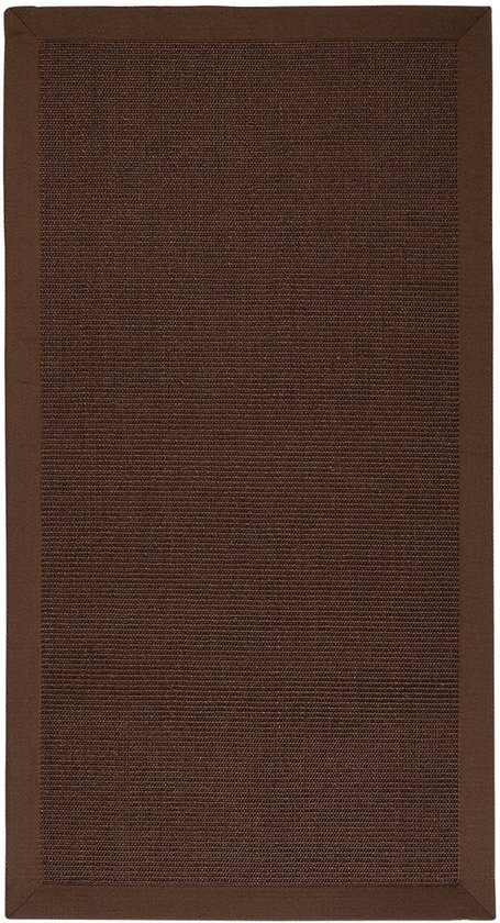 Sisal Natura Tapis couleur brun foncé - Bordure brun foncé