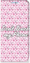 Hoesje Xiaomi Redmi Note 11/11S Bookcase Flowers Pink Don't Touch My Phone