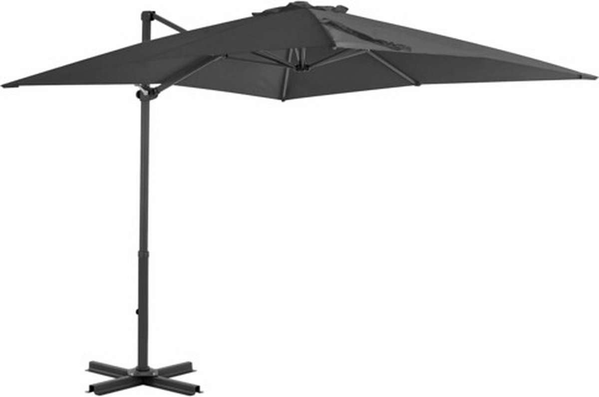vidaXL Zweefparasol met aluminium paal 250x250 cm antraciet