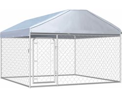 vidaXL - Hondenkennel - voor - buiten - met - dak - 200x200x135 - cm