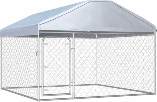 VDXL Hondenkennel voor buiten met dak 200x200x135 cm