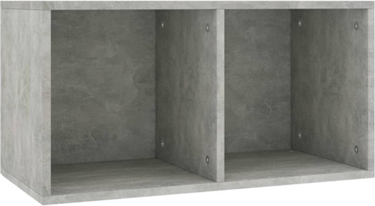 vidaXL - Opbergbox - voor - LP's - 71x34x36 - cm - bewerkt - hout - betongrijs