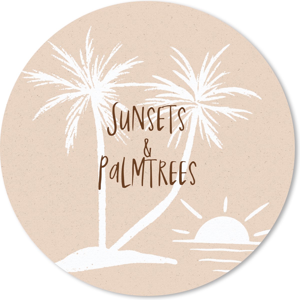 Muismat rond 30x30 cm - Mousepad Spreuken - Quotes - Sunsets & palmtrees - Zon - Ronde muismatten
