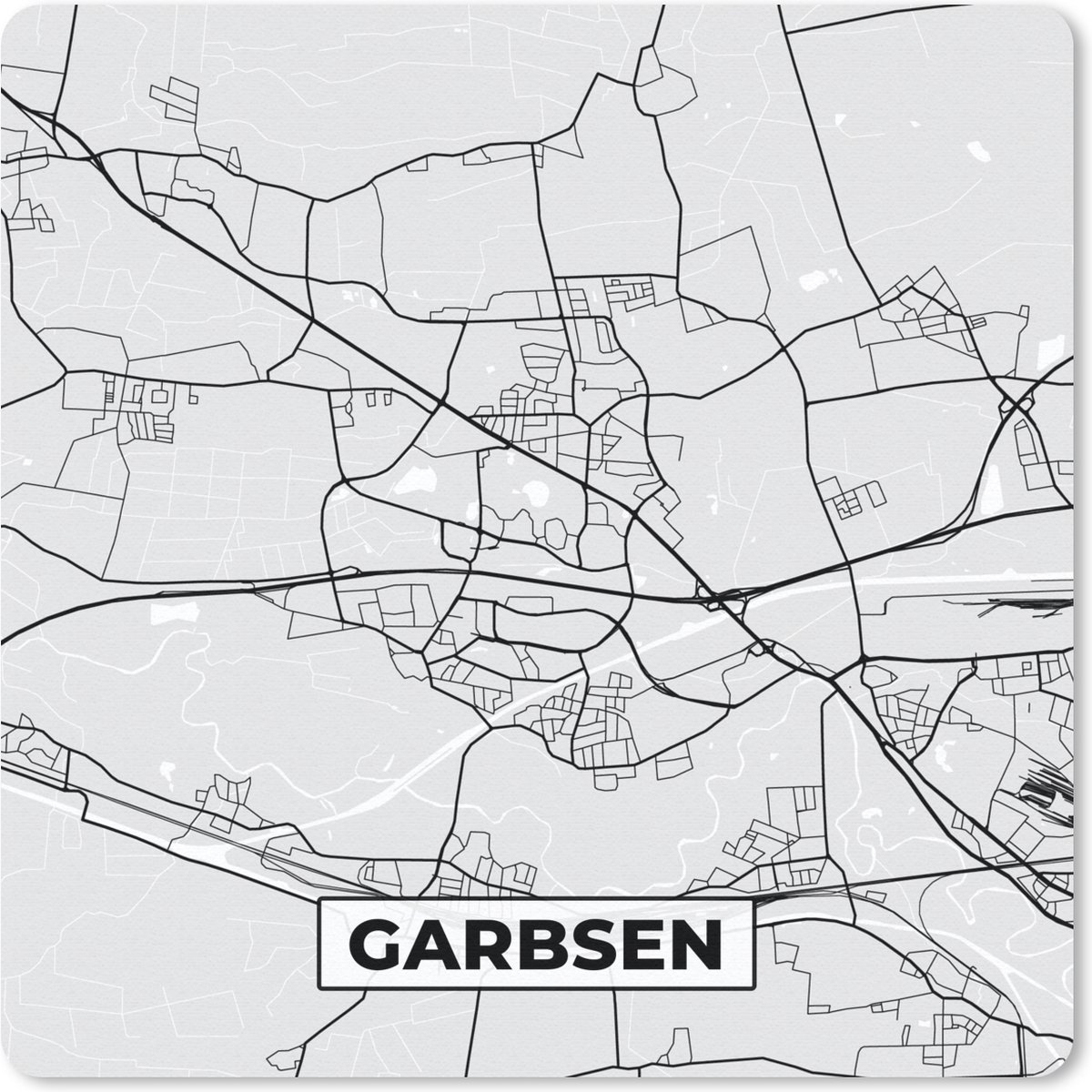 Muismat 30x30 cm - Mousepad Kaart - Plattegrond - Duitsland - Garbsen - Stadskaart - Muismatten - Stadskaart