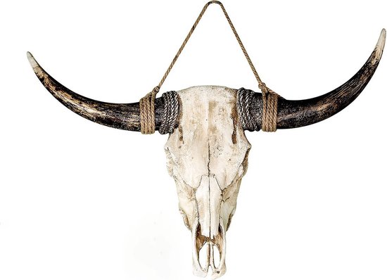 Skull Buffel Schedel - Skull - Wanddecoratie - Muurdecoratie  - 24 cm hoog