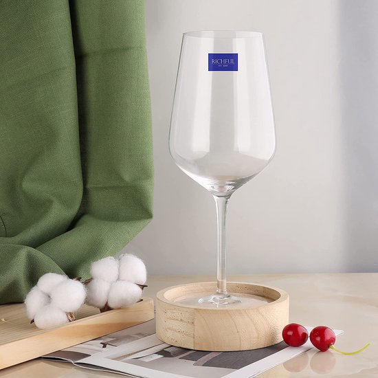 Verre à vin - Qualité supérieure - Gobelet à vin rond en cristal à dessus  ouvert | bol.com
