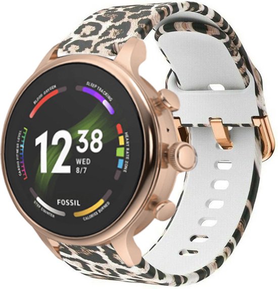 Strapit Horlogebandje 18mm Siliconen bandje geschikt voor Fossil Gen