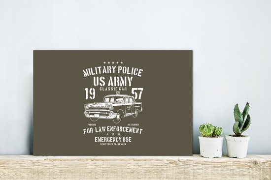 Décoration murale Métal - Peinture Aluminium - Mancave - Voiture - Vintage - Armée - 30x20 cm