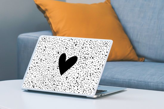 Laptop sticker - 13.3 inch - Hartje - Design - Wit - 31x22,5cm - Laptopstickers - Laptop skin - Cover
