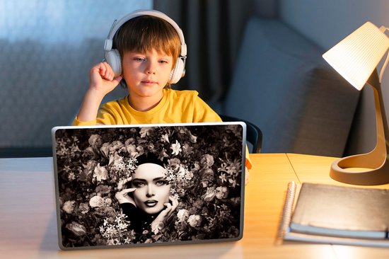 Sticker ordinateur portable - 11,6 pouces - Femme - Fleurs - Botanique - Nature