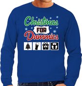 Foute Kersttrui / sweater - Christmas for dummies - blauw voor heren - kerstkleding / kerst outfit XL