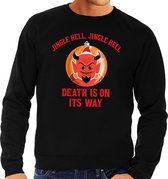 Foute kersttrui / sweater voor heren - zwart - Duivel Jingle Hell XL