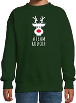 Team Rudolf Kerstsweater - groen - kinderen - Kersttruien / Kerst outfit 122/128