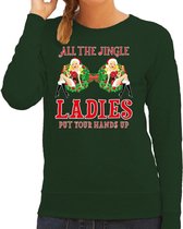 Foute kersttrui / sweater groen - All the jingle ladies / single ladies / borsten voor dames - kerstkleding / christmas outfit M