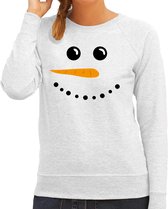 Sneeuwpop foute Kersttrui - lichtgrijs - dames - Kerstsweaters / Kerst outfit S