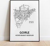 Goirle city poster, A4 met lijst, plattegrond poster, woonplaatsposter, woonposter