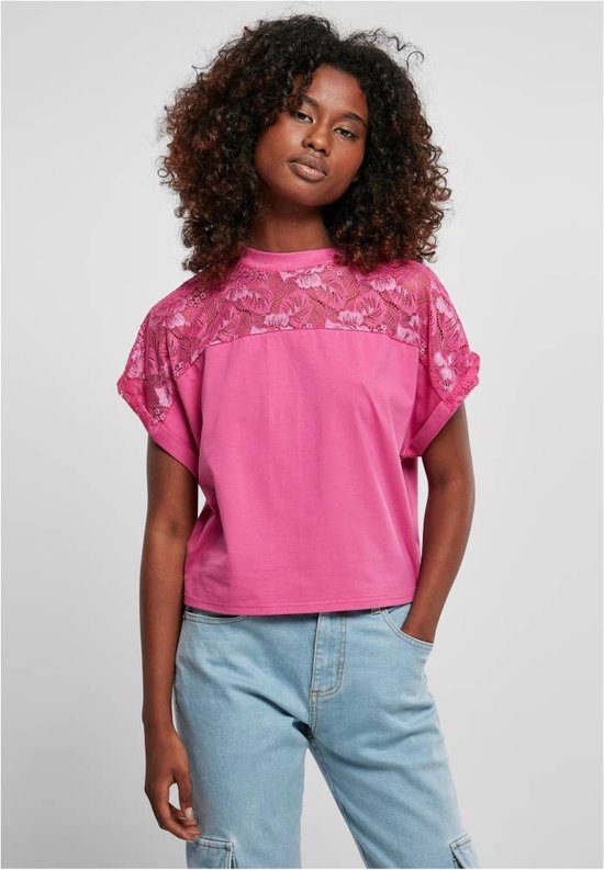 Urban Classics - Short Oversized Lace Top - 3XL - Paars
