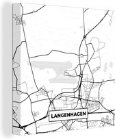 Tableau sur Toile City Map - Carte - Langenhagen - Carte - 20x20 cm - Décoration murale