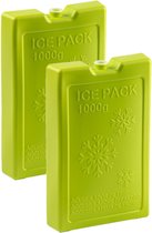 8x stuks 1000 grams koelelementen 22 x 14.5 x 3.5 cm groen plastic