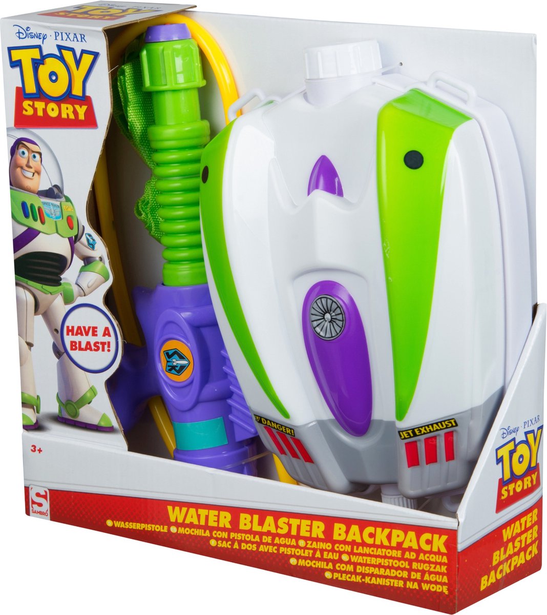 Disney Buzz Lightyear Water Blaster Pistol/Sac à dos réservoir Toy Story 
