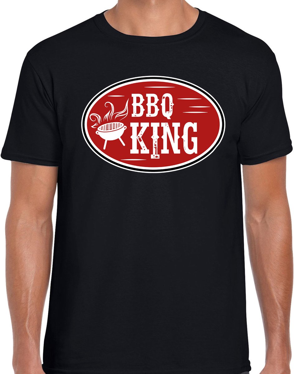 BBQ / Barbecue king t-shirt zwart - cadeau shirt voor heren - Verjaardag / Vaderdag kado S