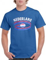 Nederland t-shirt blauw L