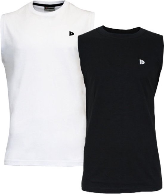 Donnay T-shirt zonder mouw - 2 Pack - Tanktop - Sportshirt - Heren - Wit &