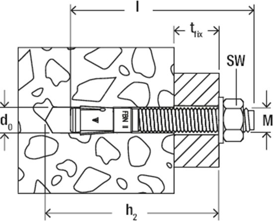 Fischer 44558 FBN II doorsteekanker 12/20 - M12 x 116mm (20st) - 44558