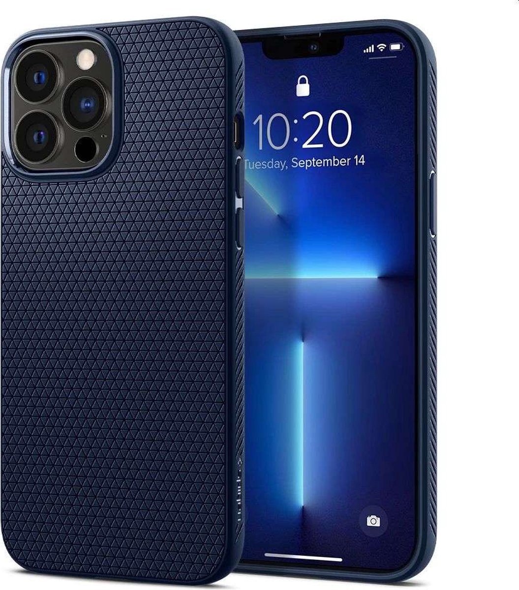 Spigen Liquid Air TPU met Air Cushion hoesje voor iPhone 13 Pro Max - blauw