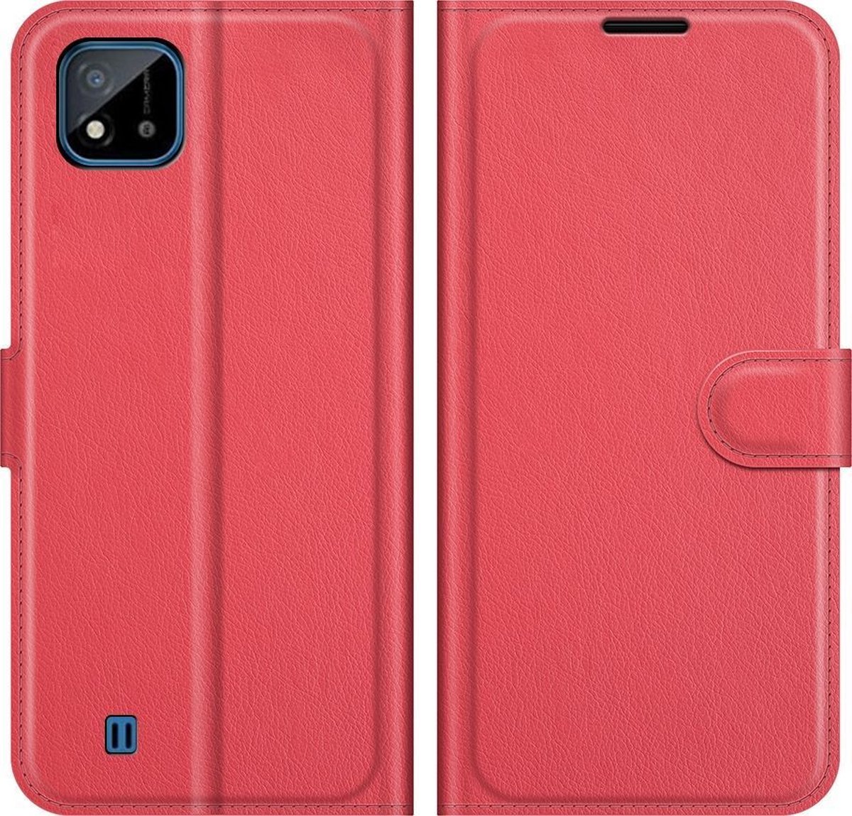 Mobigear Telefoonhoesje geschikt voor Realme C11 (2020) Hoesje | Mobigear Classic Bookcase Portemonnee | Pasjeshouder voor 3 Pasjes | Telefoonhoesje voor Pinpas / OV Kaart / Rijbewijs - Rood