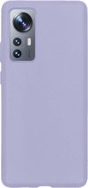 Hoesje Geschikt voor Xiaomi 12X Hoesje Siliconen Cover Case - Hoes Geschikt voor Xiaomi 12X Hoes Back Case - Lila
