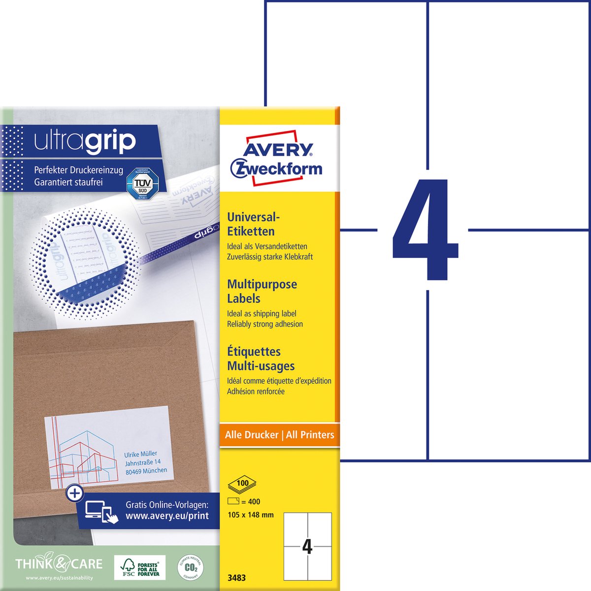Avery -3483-ilc etiketten afbeelding