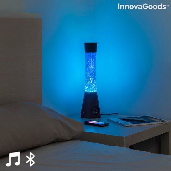 Glitterlamp met LED kleurenwissel en Bluetooth speaker met 10% korting
